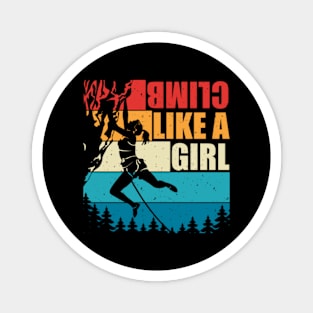 Climb Like a Girl Funny Rock Climbing Magnet